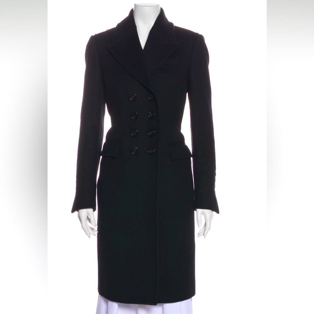 SHOW-STOPPING Burberry Prorsum Couture Wool Trench with Gold Lapel Detailing
